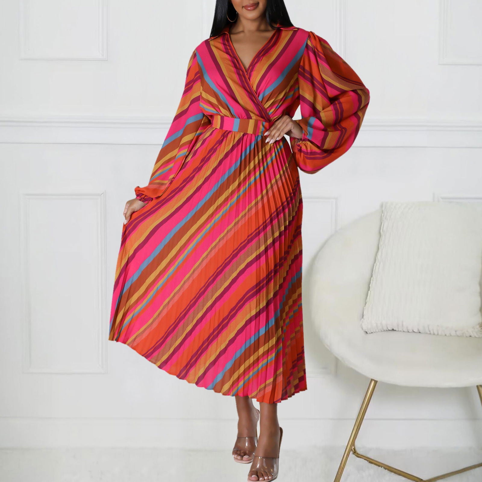 Women's Clothing Fashion Polo Collar Printing Lapel Dress - CHRISTDEST GLOBAL SERVICE