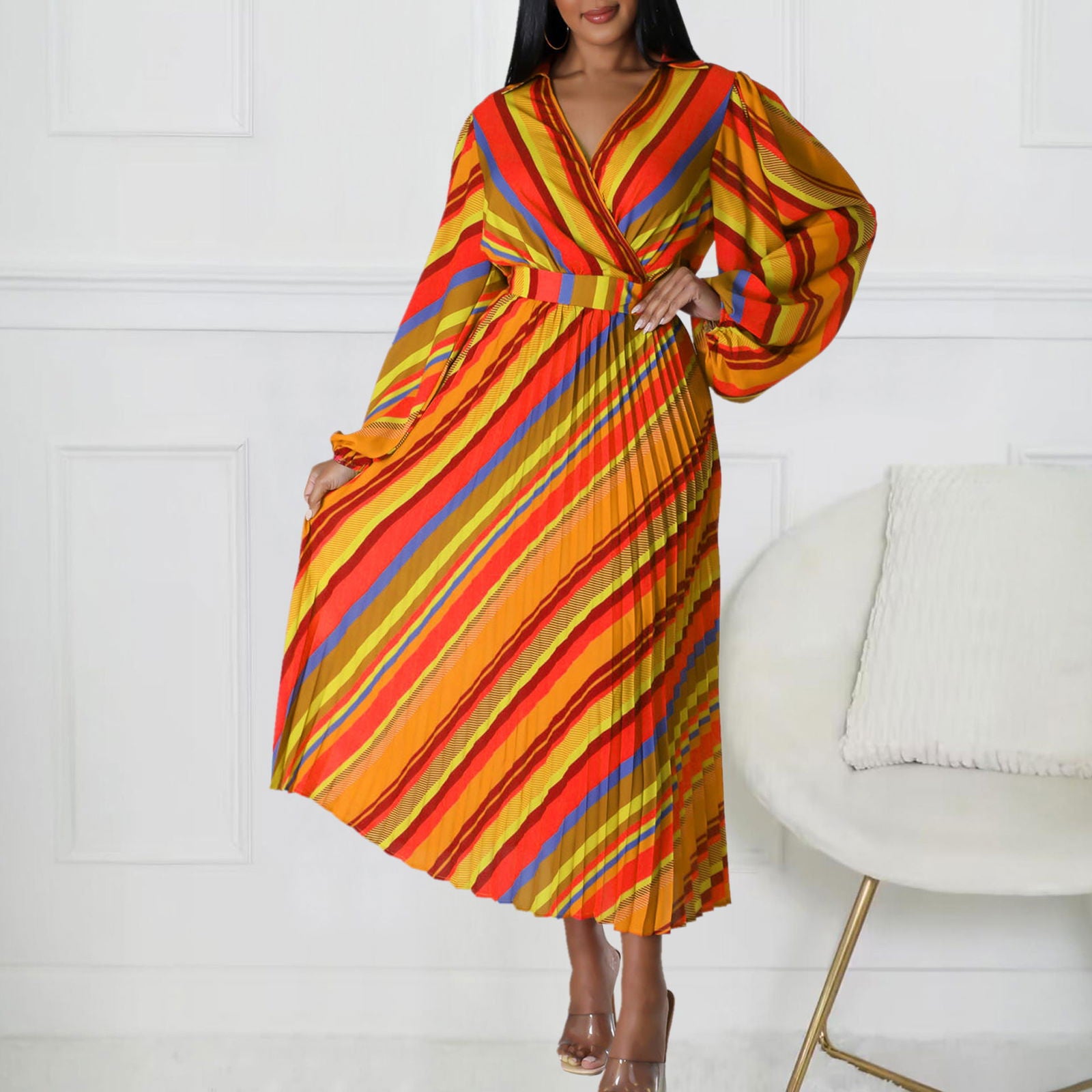 Women's Clothing Fashion Polo Collar Printing Lapel Dress - CHRISTDEST GLOBAL SERVICE