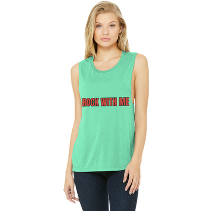 Women's Flowy Scoop Muscle Tank Top - CHRISTDEST GLOBAL SERVICE