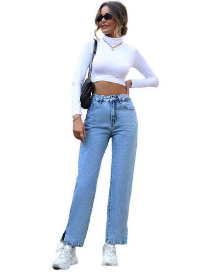 Women's New Straight Simple High Waist Trousers - CHRISTDEST GLOBAL SERVICE