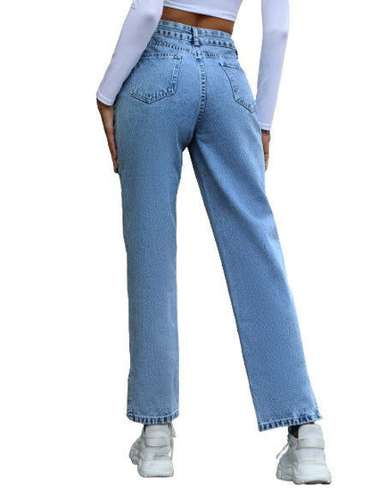 Women's New Straight Simple High Waist Trousers - CHRISTDEST GLOBAL SERVICE