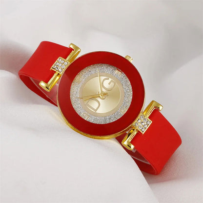 Women's Quartz Watches Silicone Strap Simplicity Rhinestone Design Female Casual Wrist Watch Fashion Luxury Brand Black DQG - CHRISTDEST GLOBAL SERVICE