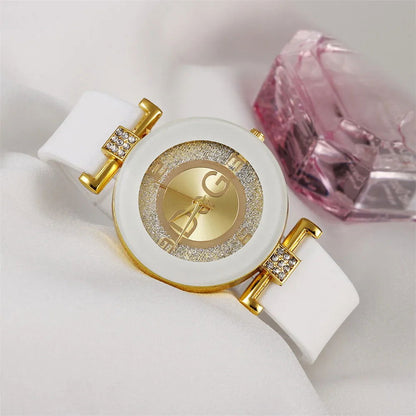 Women's Quartz Watches Silicone Strap Simplicity Rhinestone Design Female Casual Wrist Watch Fashion Luxury Brand Black DQG - CHRISTDEST GLOBAL SERVICE