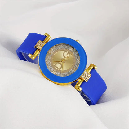 Women's Quartz Watches Silicone Strap Simplicity Rhinestone Design Female Casual Wrist Watch Fashion Luxury Brand Black DQG - CHRISTDEST GLOBAL SERVICE