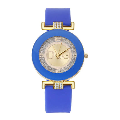 Women's Quartz Watches Silicone Strap Simplicity Rhinestone Design Female Casual Wrist Watch Fashion Luxury Brand Black DQG - CHRISTDEST GLOBAL SERVICE