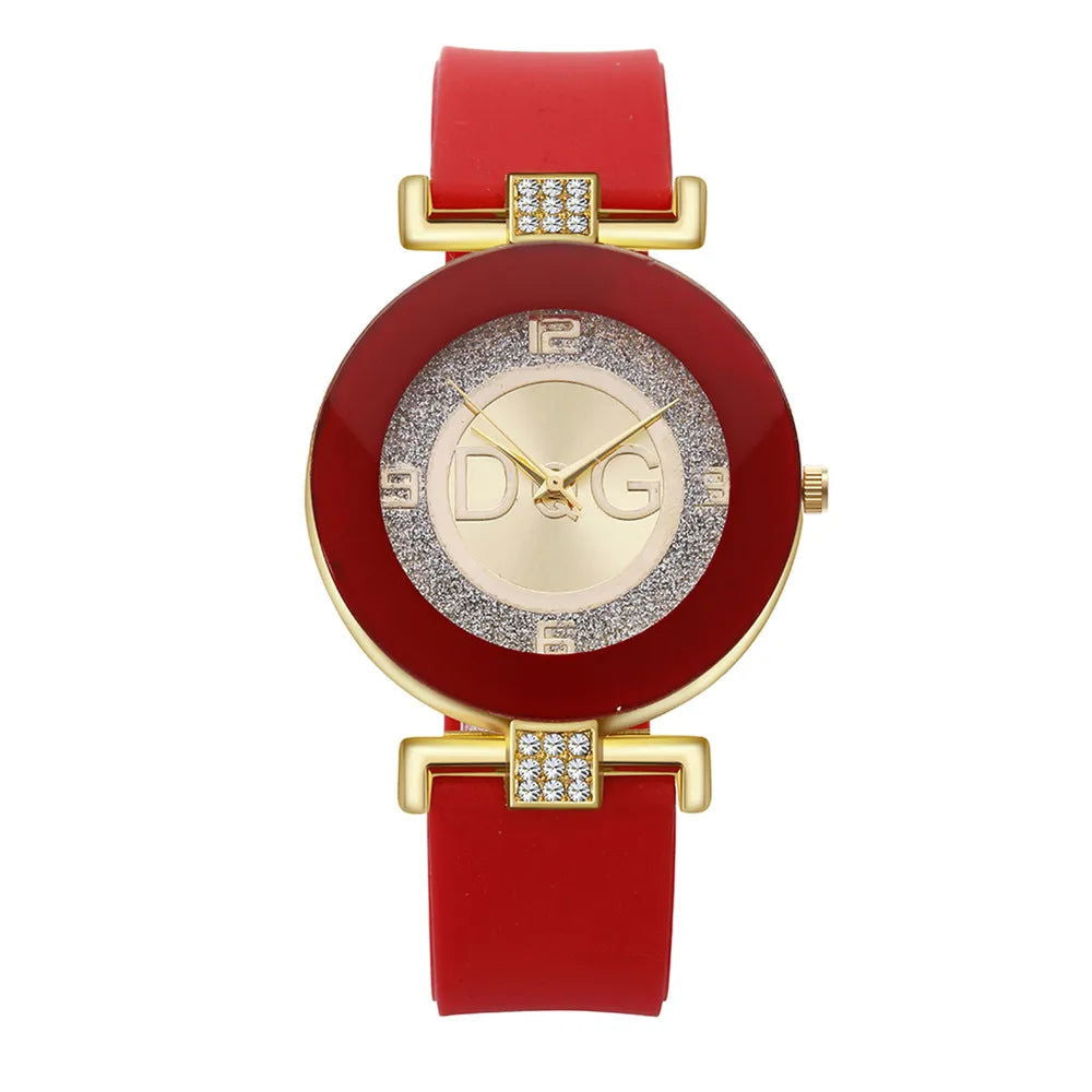 Women's Quartz Watches Silicone Strap Simplicity Rhinestone Design Female Casual Wrist Watch Fashion Luxury Brand Black DQG - CHRISTDEST GLOBAL SERVICE