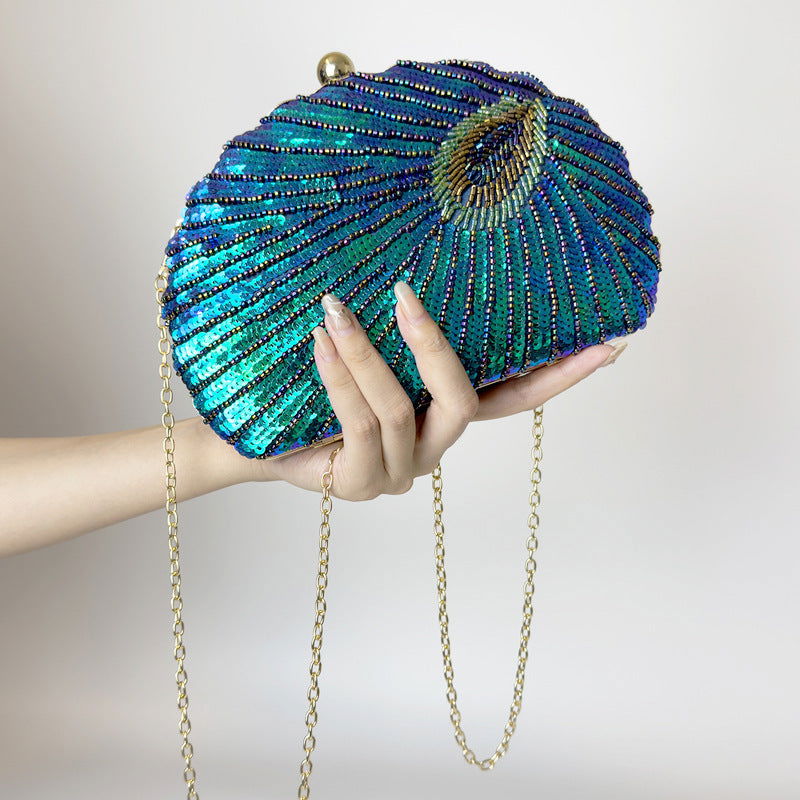 Women's Vintage Beaded One-shoulder Crossbody Chain Handbag - CHRISTDEST GLOBAL SERVICE