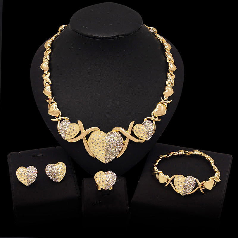 Zinc Alloy Necklace Earrings Bracelet Ring Jewelry Set - CHRISTDEST GLOBAL SERVICE