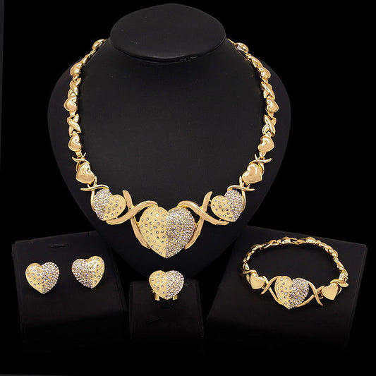 Zinc Alloy Necklace Earrings Bracelet Ring Jewelry Set - CHRISTDEST GLOBAL SERVICE