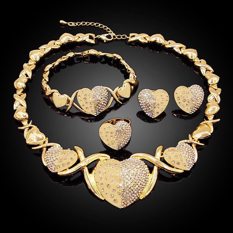 Zinc Alloy Necklace Earrings Bracelet Ring Jewelry Set - CHRISTDEST GLOBAL SERVICE