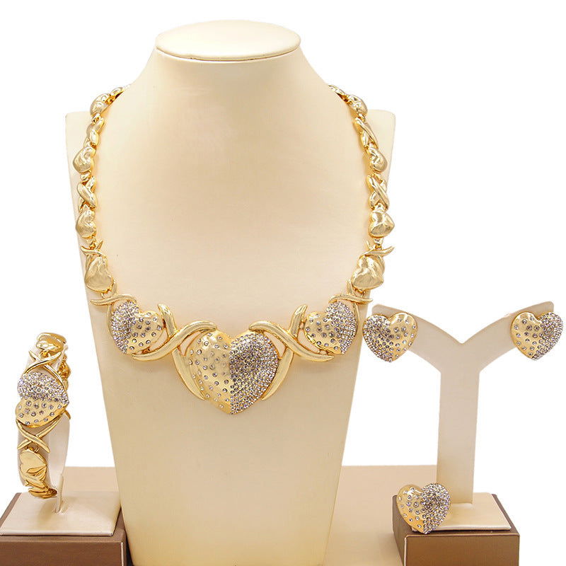Zinc Alloy Necklace Earrings Bracelet Ring Jewelry Set - CHRISTDEST GLOBAL SERVICE