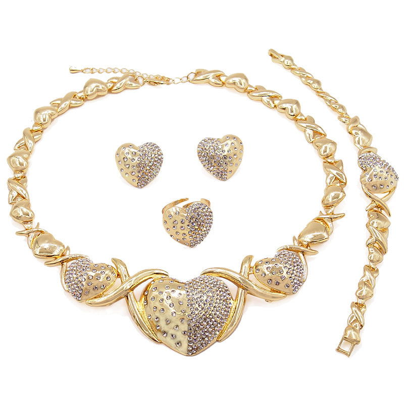 Zinc Alloy Necklace Earrings Bracelet Ring Jewelry Set - CHRISTDEST GLOBAL SERVICE