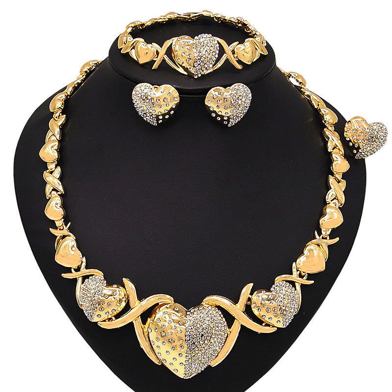 Zinc Alloy Necklace Earrings Bracelet Ring Jewelry Set - CHRISTDEST GLOBAL SERVICE
