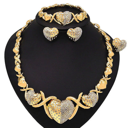Zinc Alloy Necklace Earrings Bracelet Ring Jewelry Set - CHRISTDEST GLOBAL SERVICE