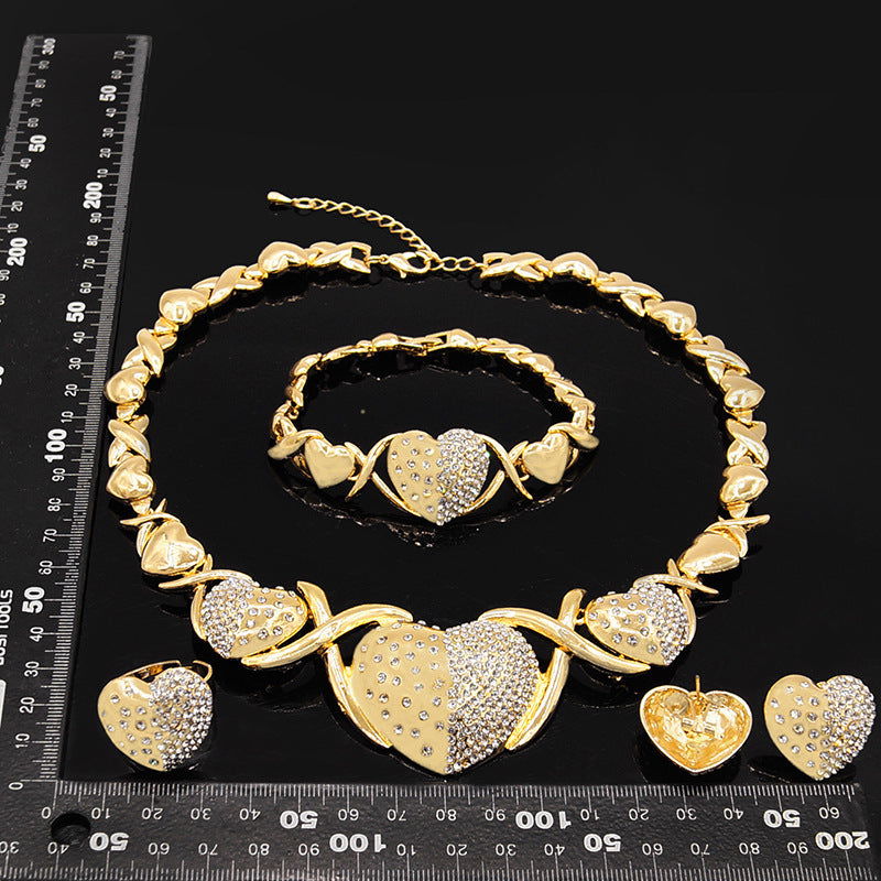 Zinc Alloy Necklace Earrings Bracelet Ring Jewelry Set - CHRISTDEST GLOBAL SERVICE