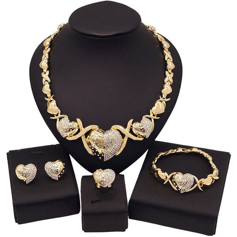 Zinc Alloy Necklace Earrings Bracelet Ring Jewelry Set - CHRISTDEST GLOBAL SERVICE