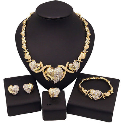 Zinc Alloy Necklace Earrings Bracelet Ring Jewelry Set - CHRISTDEST GLOBAL SERVICE