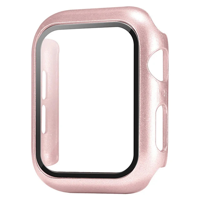 Glass+Cover For Apple Watch case 8 7 6 SE 5 9 iWatch Accessorie Screen Protector Apple watch serie 44mm 40mm 41mm 45mm 42mm 38mm - CHRISTDEST GLOBAL SERVICE