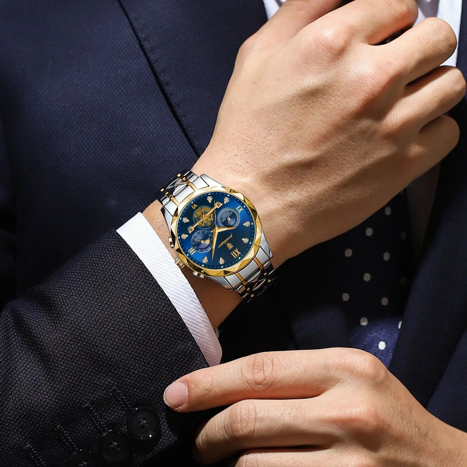 POEDAGAR Luxury Man Wristwatch Waterproof Luminous Chronograph Watch for Men Stainless Steel Men's Quartz Watches reloj hombre - CHRISTDEST GLOBAL SERVICE
