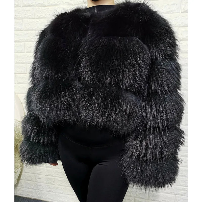2025 Plus Size tops MAOMAOKONG Clothing Curve coat Women's Natural real raccoon Fur Coat winter jackets outerwears Female Vest