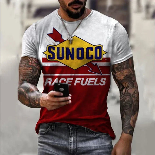 Motorcycle Vintage Classic 3D Harajuku Print Men's Punk Tough Guy Street Hip Hop Crew Neck Short Sleeve Summer Loose T-shirt Top - CHRISTDEST GLOBAL SERVICE