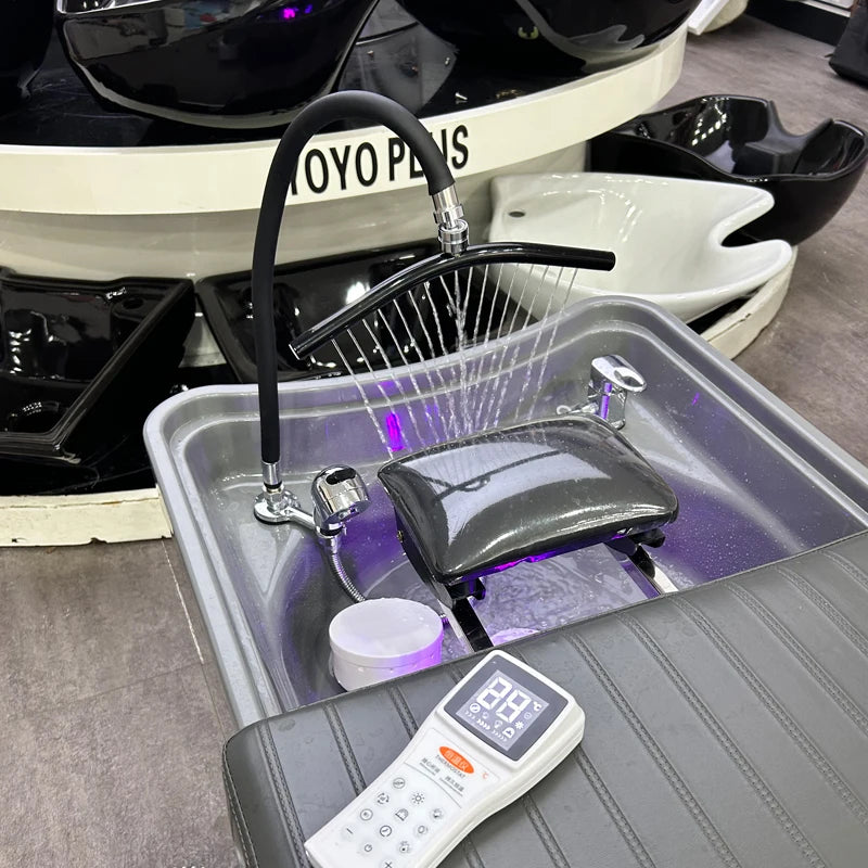 Head Spa Shower Washbasin Frame for Shampoo Chair Wash Hair Salon Style Scalp Care Waterfall Adjustable Faucet