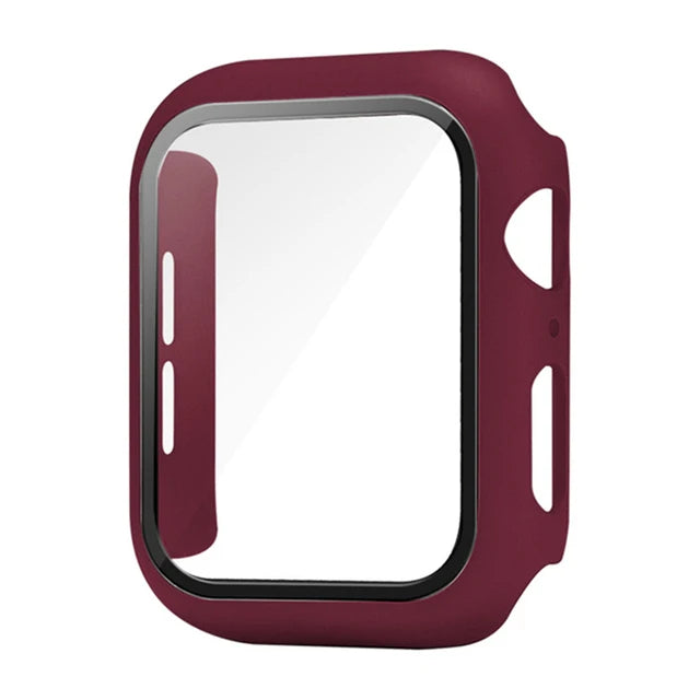 Glass+Cover For Apple Watch case 8 7 6 SE 5 9 iWatch Accessorie Screen Protector Apple watch serie 44mm 40mm 41mm 45mm 42mm 38mm - CHRISTDEST GLOBAL SERVICE