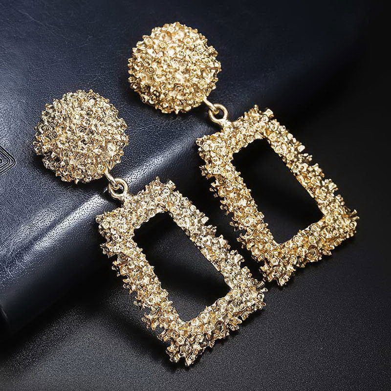 simple style geometric plating alloy no inlaid earrings - CHRISTDEST GLOBAL SERVICE