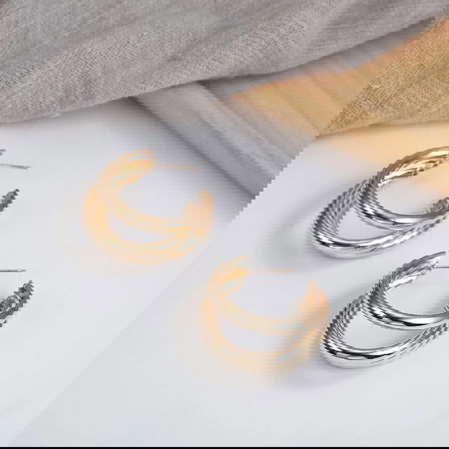simple style geometric plating alloy no inlaid earrings - CHRISTDEST GLOBAL SERVICE