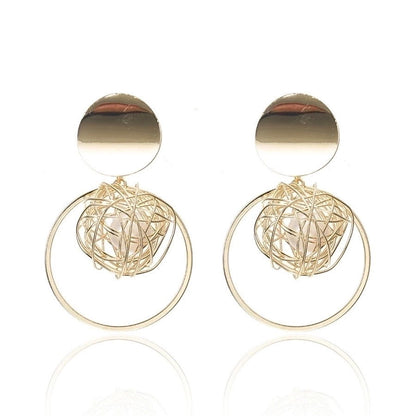 simple style geometric plating alloy no inlaid earrings - CHRISTDEST GLOBAL SERVICE